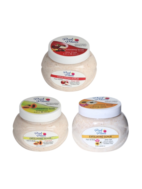 Pink Plums Set of 3 Fruit Mix Papaya Anti Tan Face & Body Exfoliating Scrubs, Multi
Pink Plums Set of 3 Fruit Mix Papaya Anti Tan Face & Body Exfoliating Scrubs, Multi