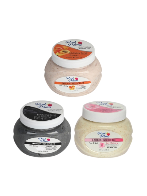 Pink Plums Set of 3 Apricot Charcoal & Skin Whitening Face & Body Exfoliating Scrubs, Multi
Pink Plums Set of 3 Apricot Charcoal & Skin Whitening Face & Body Exfoliating Scrubs, Multi