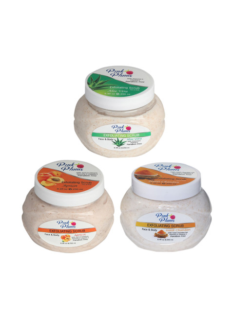 Pink Plums Set of 3 Aloe Vera Apricot Haldi Chandan Face & Body Scrubs, Multi
Pink Plums Set of 3 Aloe Vera Apricot Haldi Chandan Face & Body Scrubs, Multi