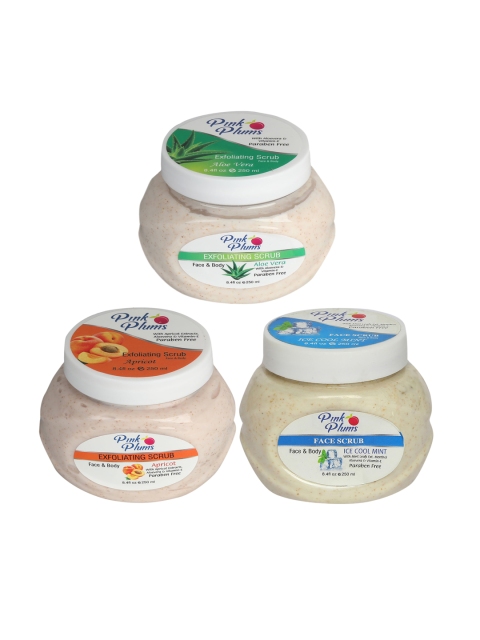 Pink Plums Aloe Vera - Apricot & Ice Cool Mint Face & Body Exfoliating Scrubs 750 ml, Multi
Pink Plums Aloe Vera - Apricot & Ice Cool Mint Face & Body Exfoliating Scrubs 750 ml, Multi