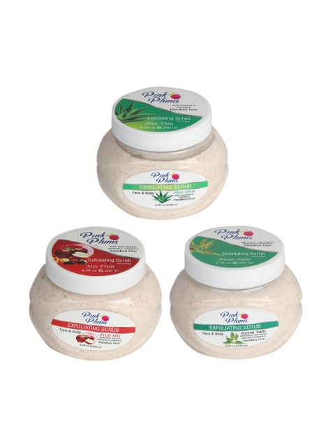 Pink Plums Aloe Vera - Fruit Mix & Neem Tulsi Face & Body Exfoliating Scrubs 750 ml, Multi
Pink Plums Aloe Vera - Fruit Mix & Neem Tulsi Face & Body Exfoliating Scrubs 750 ml, Multi