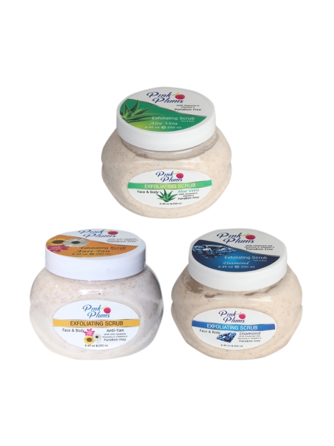 Pink Plums Set of 3 Aloe Vera Diamond & Anti-Tan Face & Body Exfoliating Scrubs, Multi
Pink Plums Set of 3 Aloe Vera Diamond & Anti-Tan Face & Body Exfoliating Scrubs, Multi