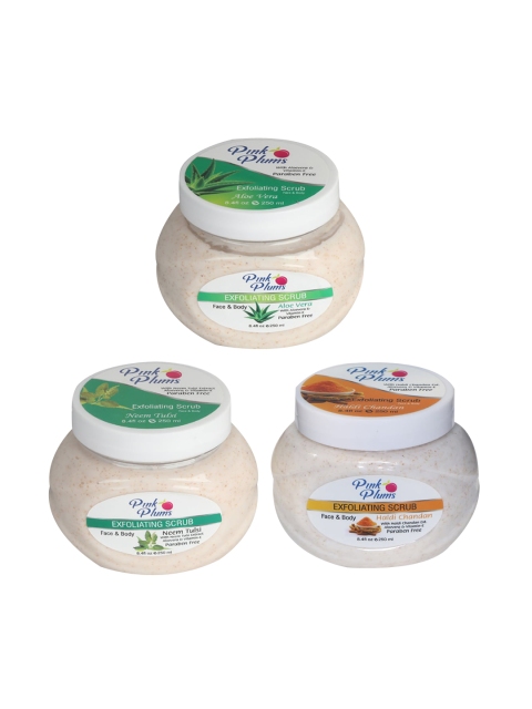 Pink Plums Aloe Vera - Haldi Chandan & Neem Tulsi Face & Body Exfoliating Scrubs 750 ml, Beige
Pink Plums Aloe Vera - Haldi Chandan & Neem Tulsi Face & Body Exfoliating Scrubs 750 ml, Beige