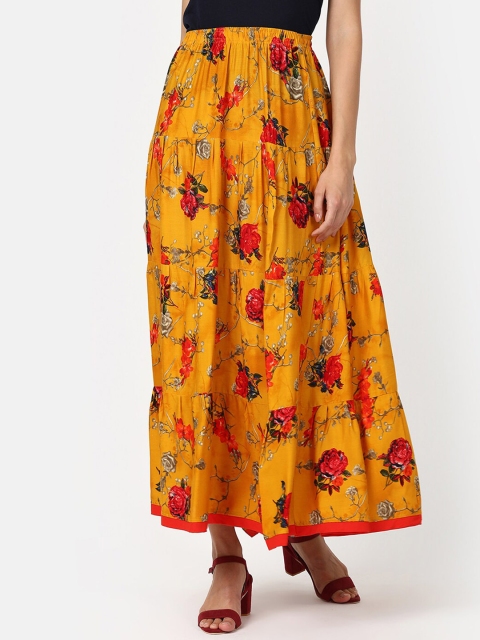 V2 Value & Variety Mustard Yellow & Red Floral Printed Pleated Flared Maxi Tiered Skirt
V2 Value & Variety Mustard Yellow & Red Floral Printed Pleated Flared Maxi Tiered Skirt