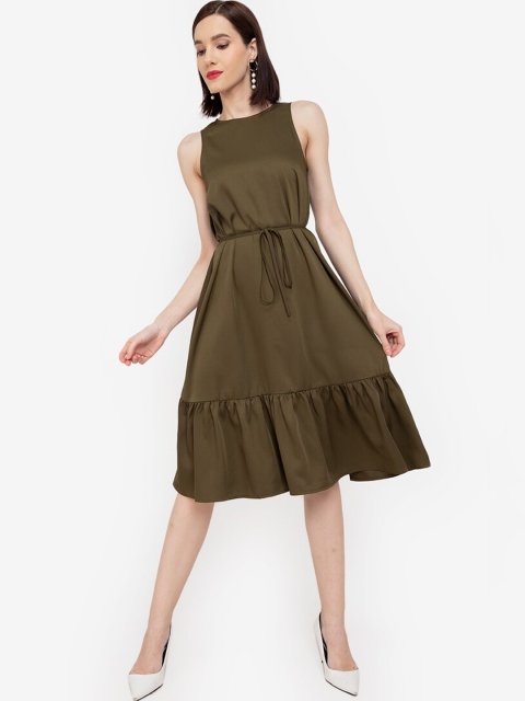 ZALORA WORK Green A-Line Dress
