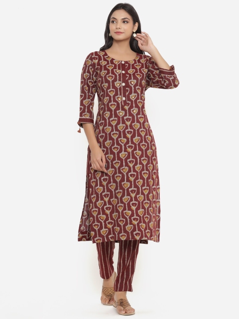 Do Dhaage Women Maroon Ethnic Motifs Printed Layered Kurta with Trousers & With Dupatta
Do Dhaage Women Maroon Ethnic Motifs Printed Layered Kurta with Trousers & With Dupatta