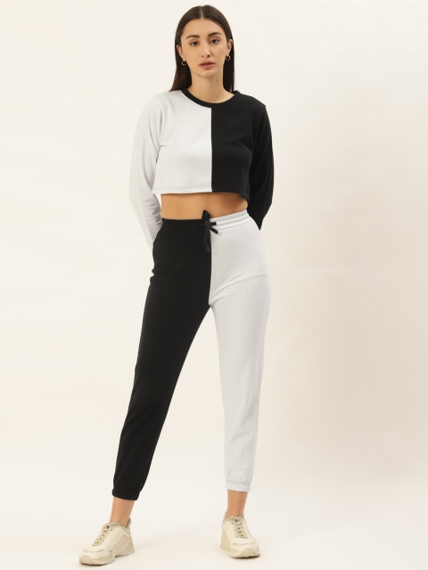 HILL STREET Women Black & White Co-Ord Set