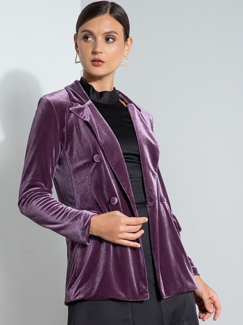 ZALORA BASICS Women Purple Tailored Jacket