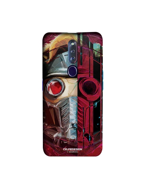 CelfieDesign Red & Silver-Toned Grunge Suit StarLord Oppo F11 Pro Slim Back Case