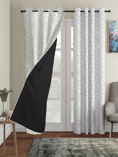 HOUZZCODE Off White & Grey Set of 2 Ethnic Motifs Black Out Long Door Curtains
HOUZZCODE Off White & Grey Set of 2 Ethnic Motifs Black Out Long Door Curtains
