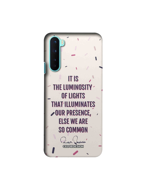 CelfieDesign White & Purple Presence AB Quotes OnePlus Nord Slim Back Case