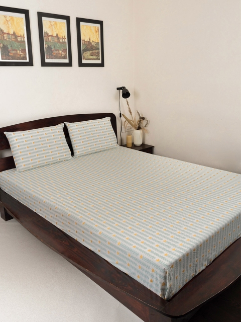 The Yellow Dwelling White & Yellow Floral 200 TC Queen Bedsheet with 2 Pillow Covers
The Yellow Dwelling White & Yellow Floral 200 TC Queen Bedsheet with 2 Pillow Covers
