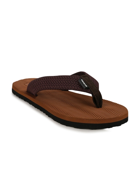 Campus Men Tan & Coffee Brown Solid Thong Flip-Flops