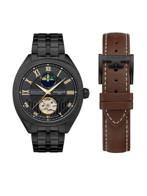 EARNSHAW Men Black Brass Patterned Dial & Black Stainless Steel Bracelet Style Straps Analogue Multi Watch ES-8206-66
EARNSHAW Men Black Brass Patterned Dial & Black Stainless Steel Bracelet Style Straps Analogue Multi Watch ES-8206-66