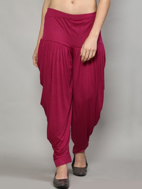 GRACIT Women Magenta Solid Cotton Salwar