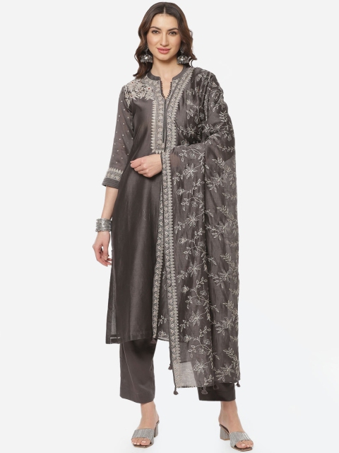Meena Bazaar Women Grey Ethnic Motifs Embroidered Thread Work Kurta with Trousers & With Dupatta
Meena Bazaar Women Grey Ethnic Motifs Embroidered Thread Work Kurta with Trousers & With Dupatta