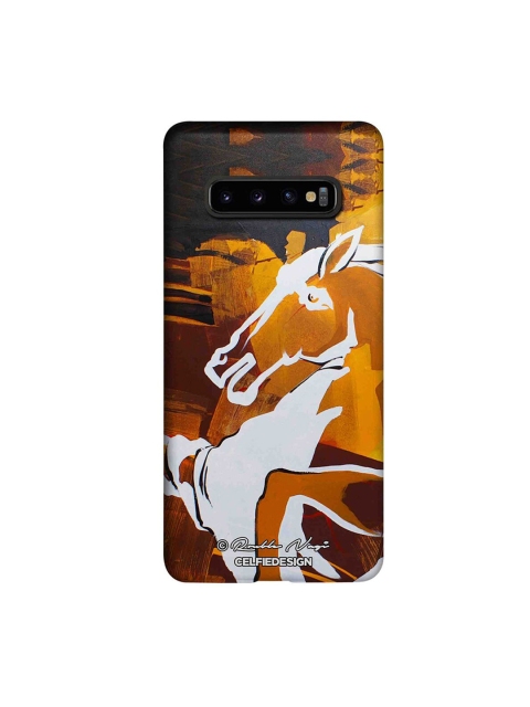 CelfieDesign Yellow & Black Graphic Printed Samsung Galaxy S10 Plus Slim Back Case
