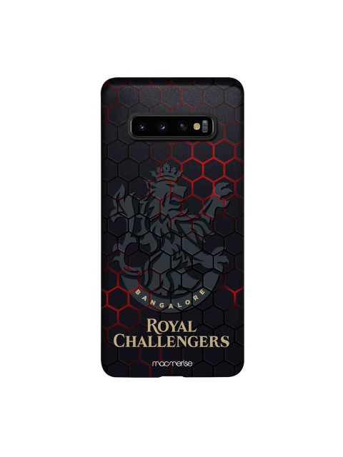 CelfieDesign Black RCB Hex Pattern Printed Samsung Galaxy S10 Plus Slim Back Case