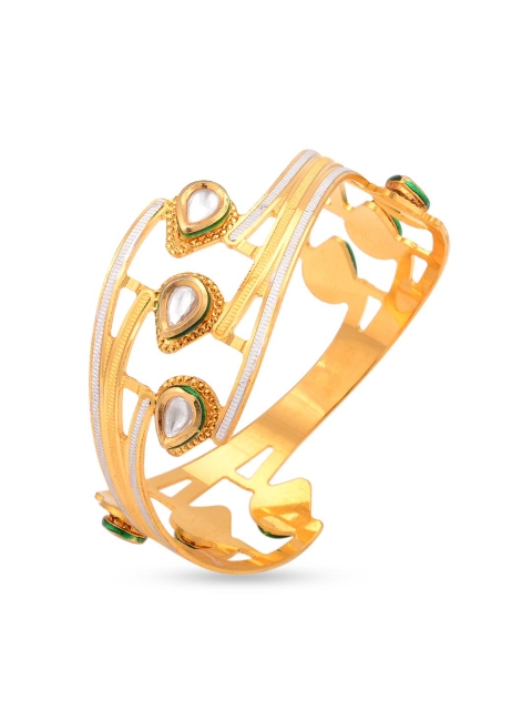 Tistabene Women Gold-Toned & Green Kundan Meenakari Gold-Plated Bangle-Style Bracelet
Tistabene Women Gold-Toned & Green Kundan Meenakari Gold-Plated Bangle-Style Bracelet