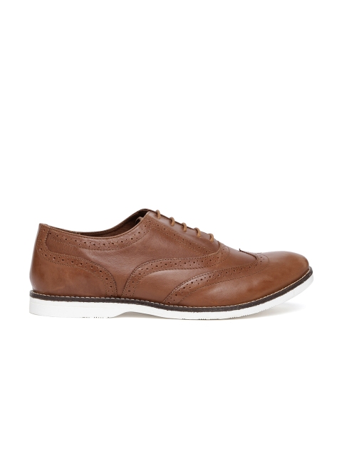 Carlton London Men Tan Brown Leather Brogues