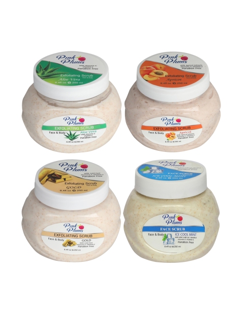 Pink Plums Aloevera-Apricot-Gold-Ice Cool Mint Face & Body Exfoliating Scrub 1000 ml, Beige
Pink Plums Aloevera-Apricot-Gold-Ice Cool Mint Face & Body Exfoliating Scrub 1000 ml, Beige