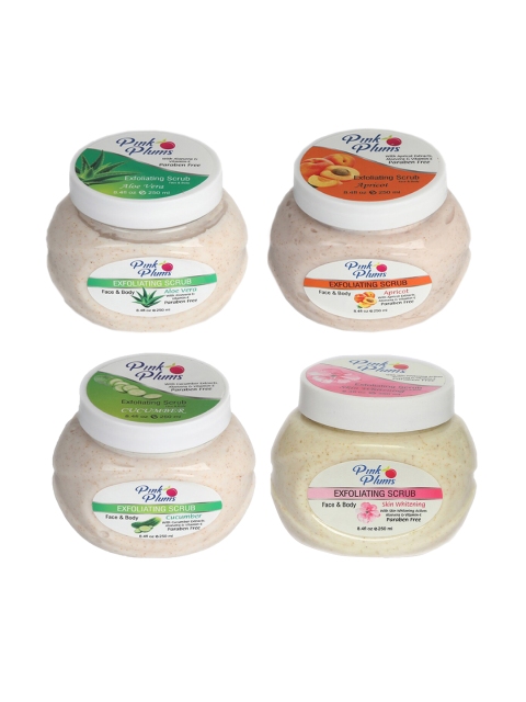 Pink Plums Aloevera-Apricot-Skin Whitening-Cucumber Face & Body Exfoliating Scrub 1000 ml, Beige
Pink Plums Aloevera-Apricot-Skin Whitening-Cucumber Face & Body Exfoliating Scrub 1000 ml, Beige