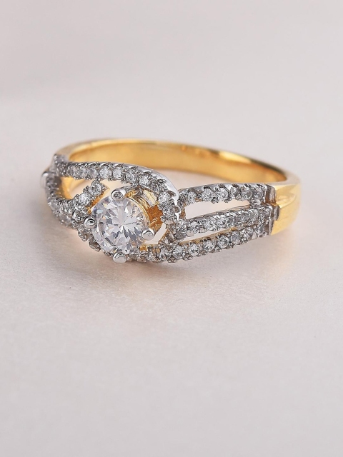 Tistabene Gold & Silver Toned Solitaire Ring