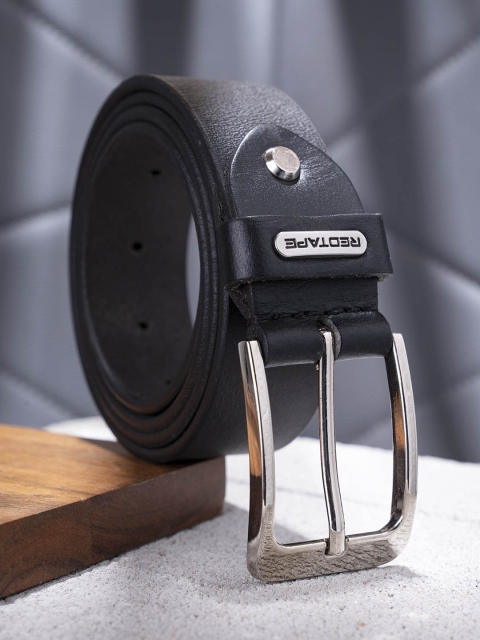 Red Tape Men Black Leather Belt