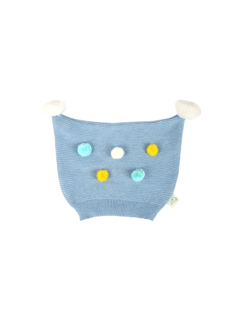 Greendeer Unisex Kids Blue & Yellow Embroidered Beanie cAO