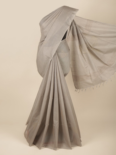 Pothys Grey Jute Silk Saree