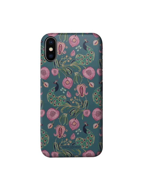 Payal Singhal Multicoloured Anaar Mor iPhone XS Sleek Back Case, Multi
