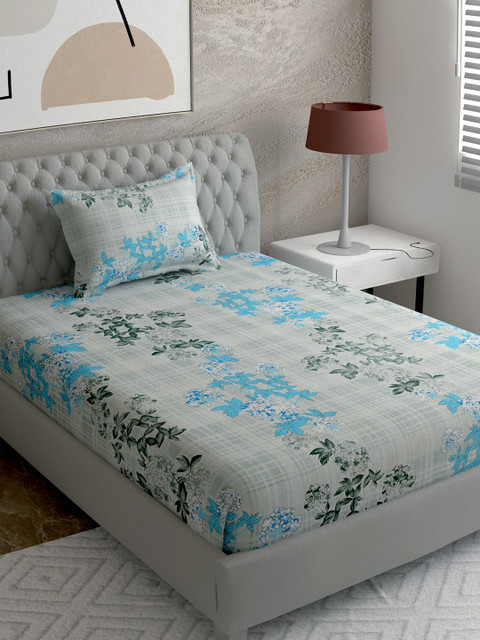 EverHOME Green & Blue Floral Printed 144 TC Single Bedsheet With 1 Pillow Cover
EverHOME Green & Blue Floral Printed 144 TC Single Bedsheet With 1 Pillow Cover