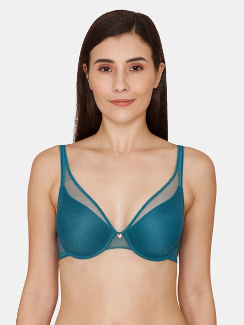 Zivame Blue Bra Underwired Lightly Padded