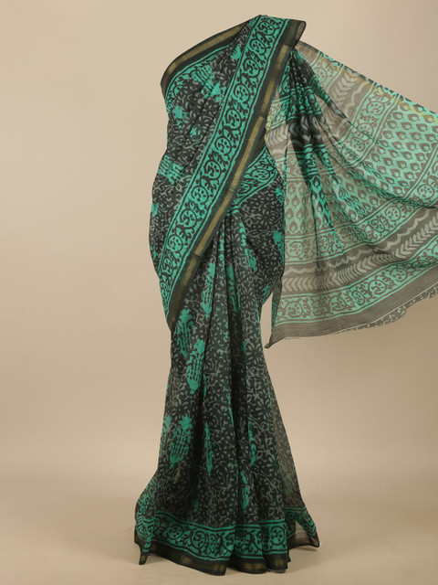 Pothys Green & Black Batik Zari Saree
Pothys Green & Black Batik Zari Saree
