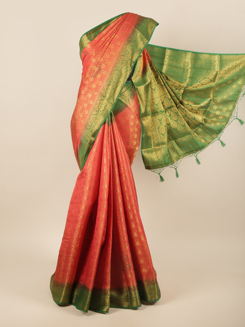 Pothys Red & Green Woven Design Pure Silk Saree
Pothys Red & Green Woven Design Pure Silk Saree