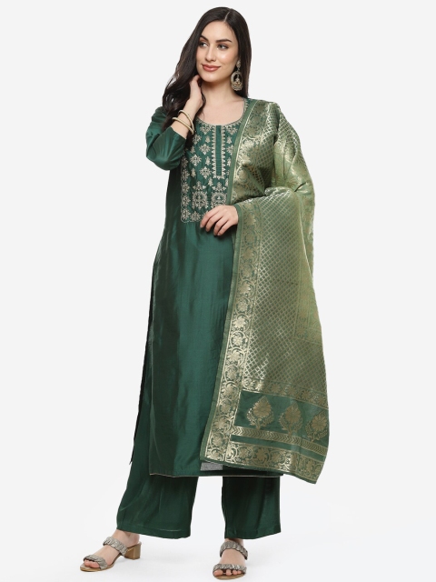 Meena Bazaar Women Green Ethnic Motifs Embroidered Kurta, Palazzos & With Dupatta
Meena Bazaar Women Green Ethnic Motifs Embroidered Kurta, Palazzos & With Dupatta