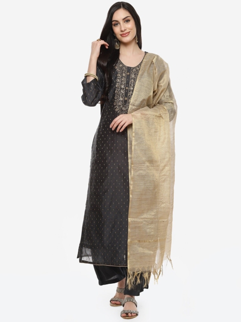 Meena Bazaar Charcoal & Gold-Toned Embroidered Zari Unstitched Dress Material With Dupatta
Meena Bazaar Charcoal & Gold-Toned Embroidered Zari Unstitched Dress Material With Dupatta
