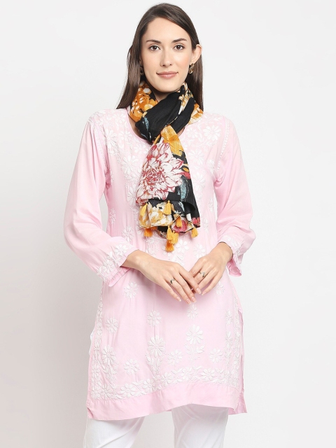 Get Wrapped Women Black & Yellow Printed Scarf