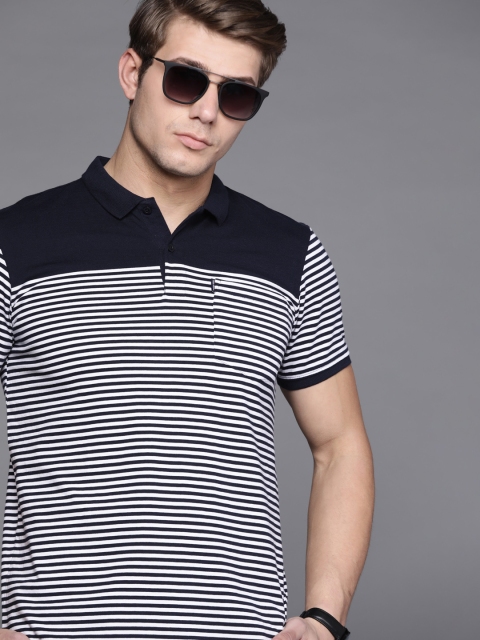 Louis Philippe Sport Men Navy Blue & White Pure Cotton Striped Polo Slim Fit T-shirt
Louis Philippe Sport Men Navy Blue & White Pure Cotton Striped Polo Slim Fit T-shirt