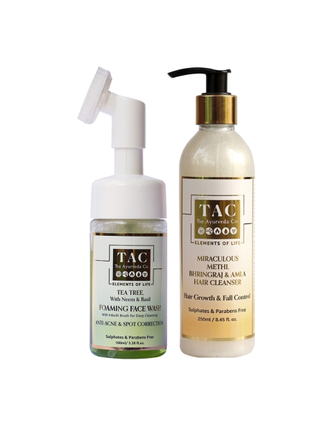 TAC - The Ayurveda Co. Set of Amla Hair Cleanser & Tea Tree Foaming Face Wash, Peach
TAC - The Ayurveda Co. Set of Amla Hair Cleanser & Tea Tree Foaming Face Wash, Peach