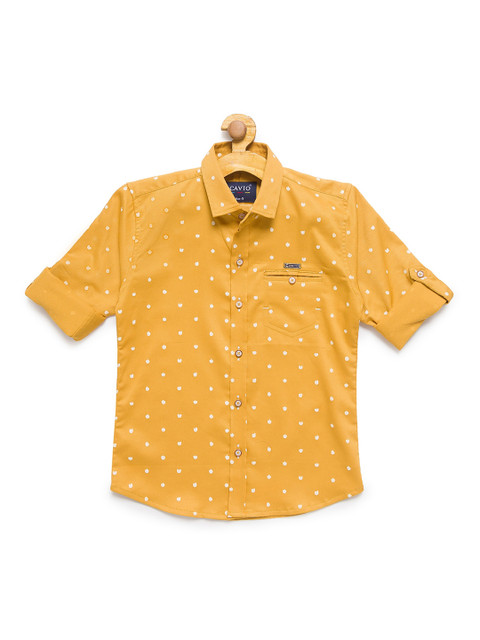 CAVIO Boys Mustard Premium Printed Casual Shirt 
CAVIO Boys Mustard Premium Printed Casual Shirt