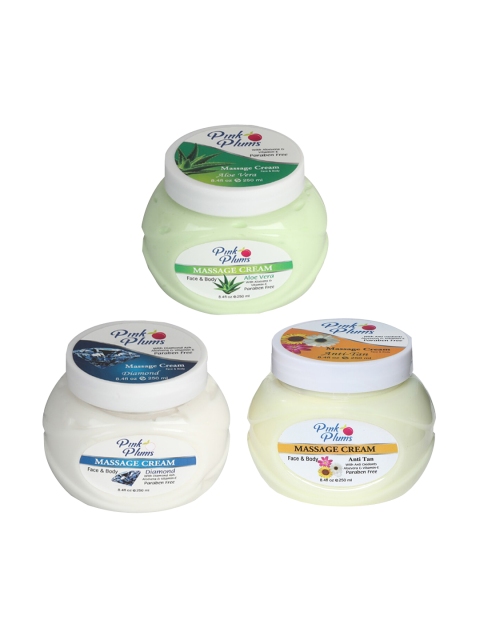 Pink Plums Facial Kit Set of 3 Aloevera Diamond Anti- Tan Face & Body Massage Creams, Multi
Pink Plums Facial Kit Set of 3 Aloevera Diamond Anti- Tan Face & Body Massage Creams, Multi