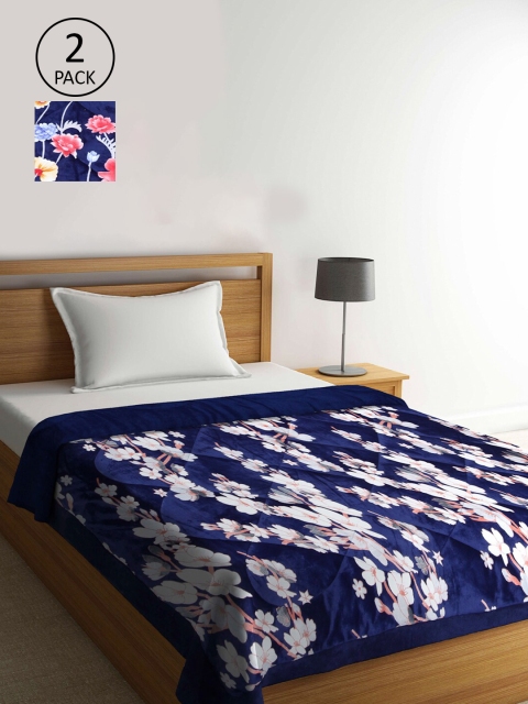 KLOTTHE Navy Blue & White Set of 2 Floral Heavy Winter Single Bed Quilt Blanket
KLOTTHE Navy Blue & White Set of 2 Floral Heavy Winter Single Bed Quilt Blanket