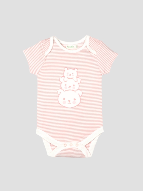 Greendeer Kids Pink Striped Organic Cotton Bodysuit