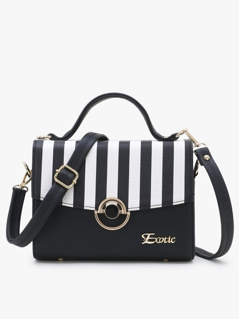 Exotic Black & White Colourblocked PU Swagger Satchel with Detachable Sling Strap
Exotic Black & White Colourblocked PU Swagger Satchel with Detachable Sling Strap