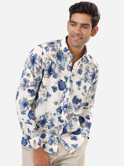 Tistabene Men Blue Floral Printed Casual Shirt