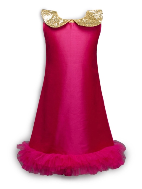 Hopscotch Pink Chiffon Peplum Dress
