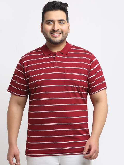 VENITIAN Men Maroon & White Plus Size Striped Polo Collar Cotton Pockets T-shirt
VENITIAN Men Maroon & White Plus Size Striped Polo Collar Cotton Pockets T-shirt