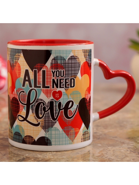 Ferns N Petals Multicoloured All You Need Is Love Printed Heart Handle Ceramic Matte Mugs, Multi
Ferns N Petals Multicoloured All You Need Is Love Printed Heart Handle Ceramic Matte Mugs, Multi