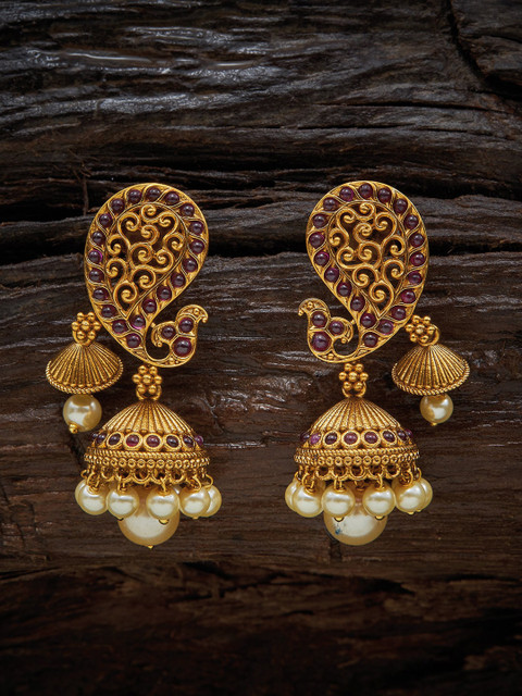 Kushal's Fashion Jewellery Gold-Toned Contemporary Jhumkas Earrings 
Kushal's Fashion Jewellery Gold-Toned Contemporary Jhumkas Earrings